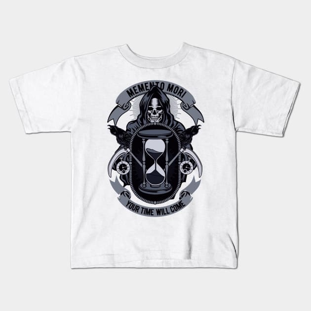 Skeleton Memento Mori Kids T-Shirt by ShirtyLife